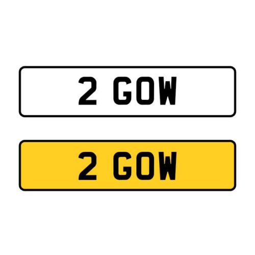 “2 GOW” Personalised Plate